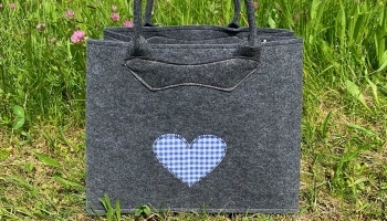 Filztasche Herz – blau